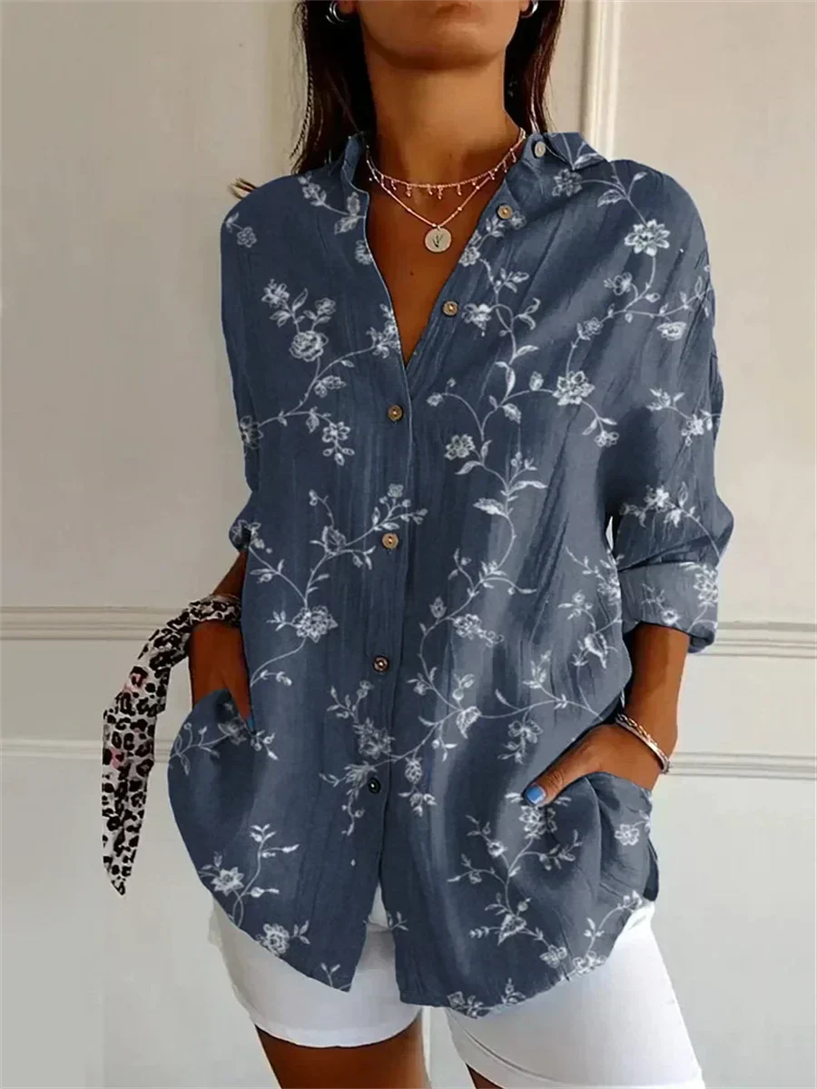 Monique - Blusa Larga con Motivo de Flores